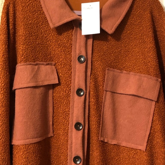 NWT Rust  Shacket by Ces Femme L New NWT - Picture 2 of 7